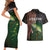 Musky Fishing Design Couples Matching Short Sleeve Bodycon Dress and Hawaiian Shirt with American Flag Background and Custom Name Print - Wonder Print Shop
