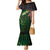 Musky Fishing Design Family Matching Mermaid Dress and Hawaiian Shirt with American Flag Background and Custom Name Print - Wonder Print Shop