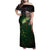 Musky Fishing Design Family Matching Off Shoulder Maxi Dress and Hawaiian Shirt with American Flag Background and Custom Name Print - Wonder Print Shop