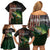 Musky Fishing Design Family Matching Off Shoulder Short Dress and Hawaiian Shirt with American Flag Background and Custom Name Print - Wonder Print Shop