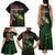 Musky Fishing Design Family Matching Tank Maxi Dress and Hawaiian Shirt with American Flag Background and Custom Name Print - Wonder Print Shop