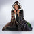 Musky Fishing Design Hooded Blanket with American Flag Background and Custom Name Print - Wonder Print Shop