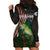 Musky Fishing Design Hoodie Dress with American Flag Background and Custom Name Print - Wonder Print Shop