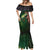 Musky Fishing Design Mermaid Dress with American Flag Background and Custom Name Print - Wonder Print Shop