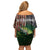 Musky Fishing Design Off Shoulder Short Dress with American Flag Background and Custom Name Print - Wonder Print Shop