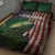 Musky Fishing Design Quilt Bed Set with American Flag Background and Custom Name Print - Wonder Print Shop