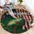 Musky Fishing Design Round Carpet with American Flag Background and Custom Name Print - Wonder Print Shop