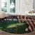 Musky Fishing Design Round Carpet with American Flag Background and Custom Name Print - Wonder Print Shop