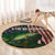 Musky Fishing Design Round Carpet with American Flag Background and Custom Name Print - Wonder Print Shop
