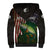 Musky Fishing Design Sherpa Hoodie with American Flag Background and Custom Name Print - Wonder Print Shop