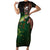 Musky Fishing Design Short Sleeve Bodycon Dress with American Flag Background and Custom Name Print - Wonder Print Shop