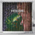 Musky Fishing Design Shower Curtain with American Flag Background and Custom Name Print - Wonder Print Shop
