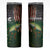 Musky Fishing Design Skinny Tumbler with American Flag Background and Custom Name Print - Wonder Print Shop