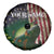Musky Fishing Design Spare Tire Cover with American Flag Background and Custom Name Print - Wonder Print Shop