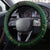 Musky Fishing Design Steering Wheel Cover with American Flag Background and Name Print - Wonder Print Shop
