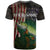 Musky Fishing Design T Shirt with American Flag Background and Custom Name Print - Wonder Print Shop