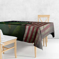 Musky Fishing Design Tablecloth with American Flag Background and Custom Name Print - Wonder Print Shop