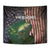 Musky Fishing Design Tapestry with American Flag Background and Custom Name Print - Wonder Print Shop