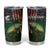 Musky Fishing Design Tumbler Cup with American Flag Background and Custom Name Print - Wonder Print Shop