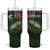 Musky Fishing Design Tumbler With Handle with American Flag Background and Custom Name Print - Wonder Print Shop