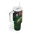 Musky Fishing Design Tumbler With Handle with American Flag Background and Custom Name Print - Wonder Print Shop