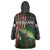 Musky Fishing Design Wearable Blanket Hoodie with American Flag Background and Custom Name Print - Wonder Print Shop