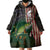 Musky Fishing Design Wearable Blanket Hoodie with American Flag Background and Custom Name Print - Wonder Print Shop