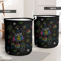 Back To School New Year New Chapter Laundry Basket Colorful Neon Chalkboard Doodle School Supplies