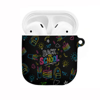 Back To School New Year New Chapter AirPods Case Colorful Neon Chalkboard Doodle School Supplies