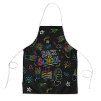 Back To School New Year New Chapter Apron Colorful Neon Chalkboard Doodle School Supplies