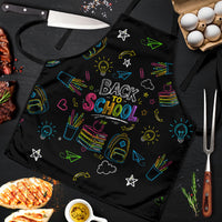 Back To School New Year New Chapter Apron Colorful Neon Chalkboard Doodle School Supplies