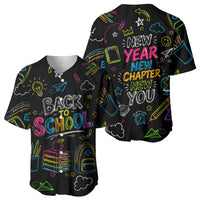 Back To School New Year New Chapter Baseball Jersey Colorful Neon Chalkboard Doodle School Supplies