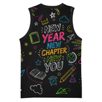 Back To School New Year New Chapter Basketball Jersey Colorful Neon Chalkboard Doodle School Supplies