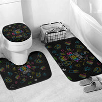 Back To School New Year New Chapter Bathroom Set Colorful Neon Chalkboard Doodle School Supplies