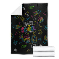 Back To School New Year New Chapter Blanket Colorful Neon Chalkboard Doodle School Supplies