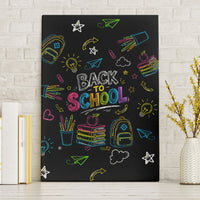 Back To School New Year New Chapter Canvas Wall Art Colorful Neon Chalkboard Doodle School Supplies