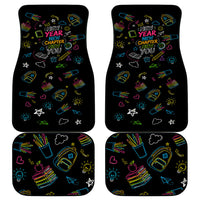Back To School New Year New Chapter Car Mats Colorful Neon Chalkboard Doodle School Supplies