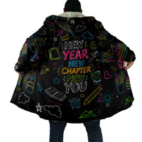 Back To School New Year New Chapter Cloak Colorful Neon Chalkboard Doodle School Supplies