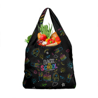 Back To School New Year New Chapter Grocery Bag Colorful Neon Chalkboard Doodle School Supplies