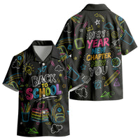 Back To School New Year New Chapter Kid Hawaiian Shirt Colorful Neon Chalkboard Doodle School Supplies