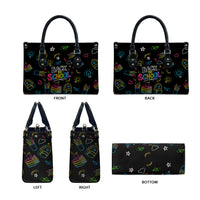 Back To School New Year New Chapter Leather Bag Colorful Neon Chalkboard Doodle School Supplies