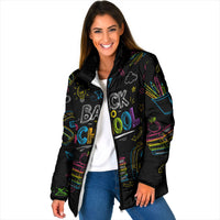 Back To School New Year New Chapter Padded Jacket Colorful Neon Chalkboard Doodle School Supplies