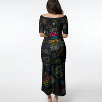Back To School New Year New Chapter Puletasi Colorful Neon Chalkboard Doodle School Supplies