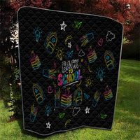 Back To School New Year New Chapter Quilt Colorful Neon Chalkboard Doodle School Supplies