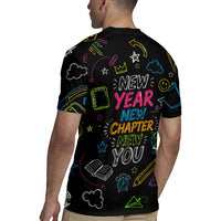 Back To School New Year New Chapter Rugby Jersey Colorful Neon Chalkboard Doodle School Supplies