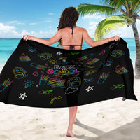 Back To School New Year New Chapter Sarong Colorful Neon Chalkboard Doodle School Supplies