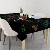 Back To School New Year New Chapter Tablecloth Colorful Neon Chalkboard Doodle School Supplies