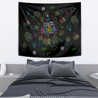 Back To School New Year New Chapter Tapestry Colorful Neon Chalkboard Doodle School Supplies
