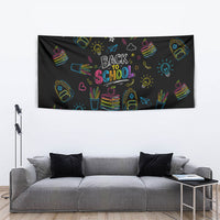 Back To School New Year New Chapter Tapestry Colorful Neon Chalkboard Doodle School Supplies