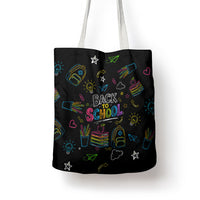 Back To School New Year New Chapter Tote Bag Colorful Neon Chalkboard Doodle School Supplies